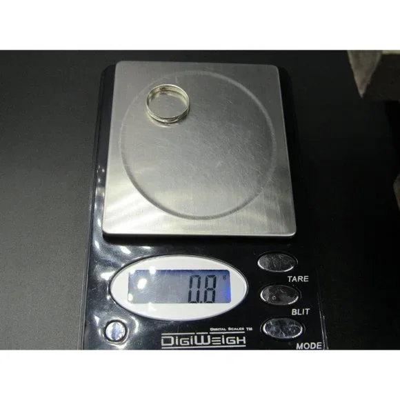 Size 4.75 Sterling Silver Petite Worn Ocean Waves Band Ring - Picture 6 of 6